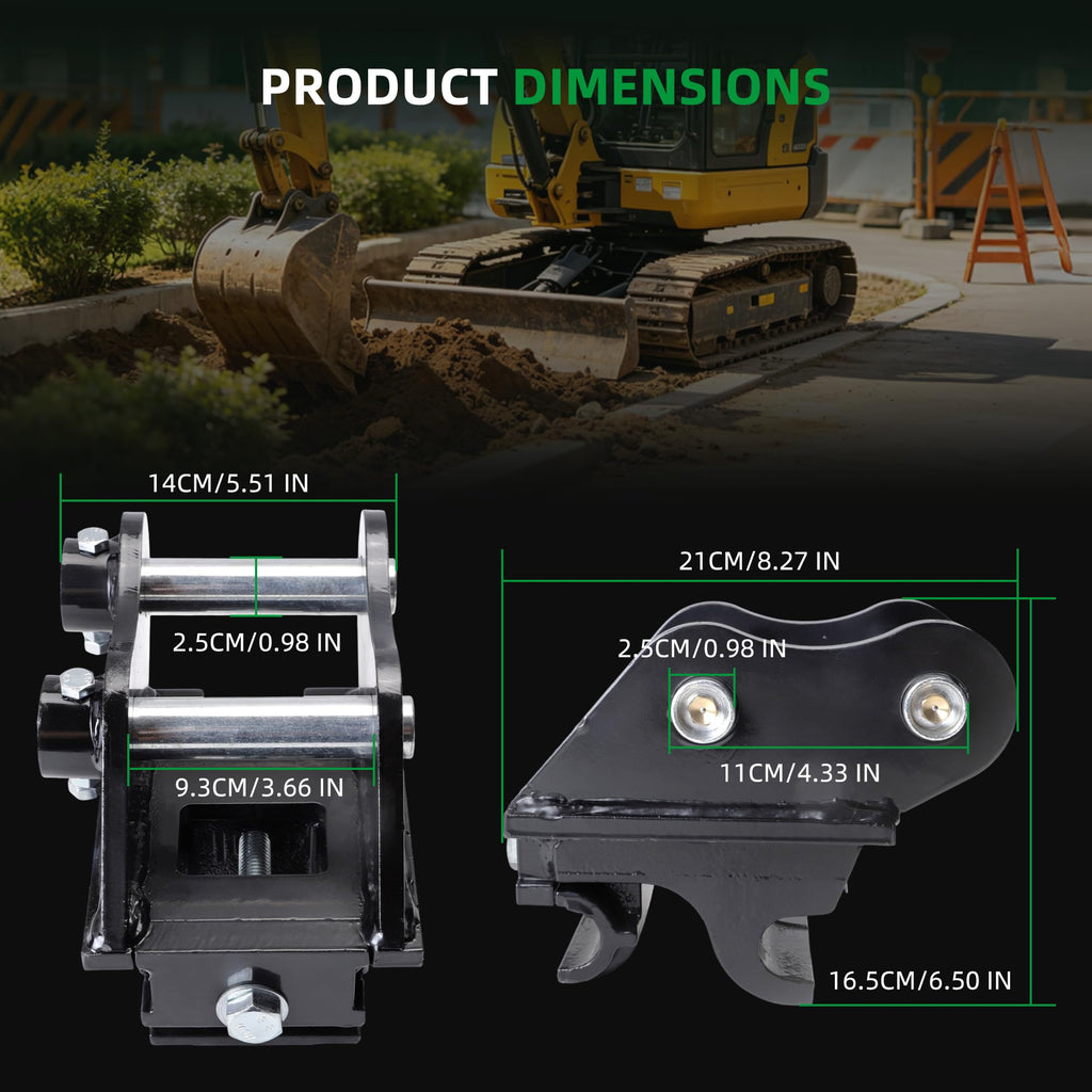 Mini Excavator Quick Coupler, 25mm, for 0.8-2 tons Mini Excavators