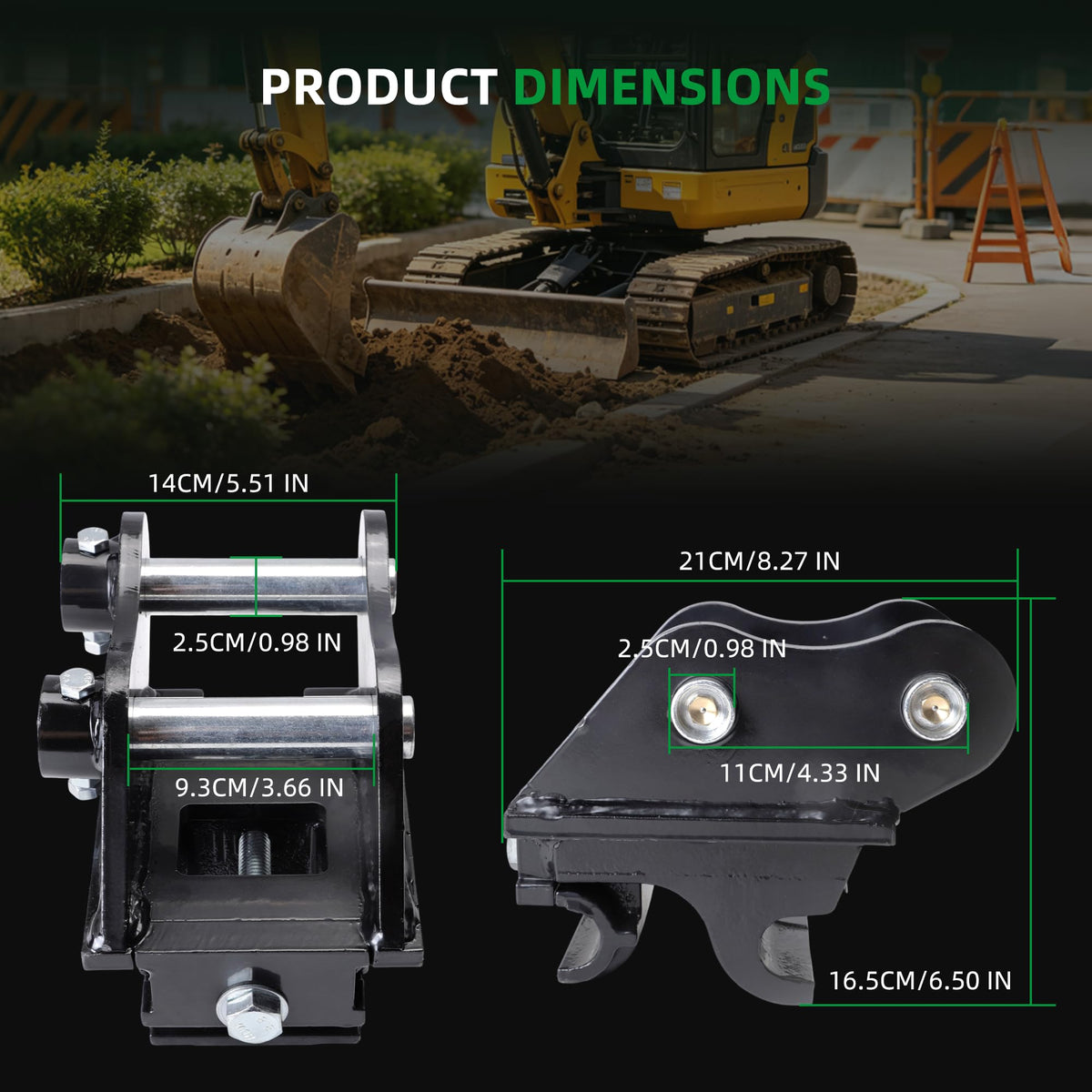Mini Excavator Quick Coupler, 25mm, for 0.8-2 tons Mini Excavators