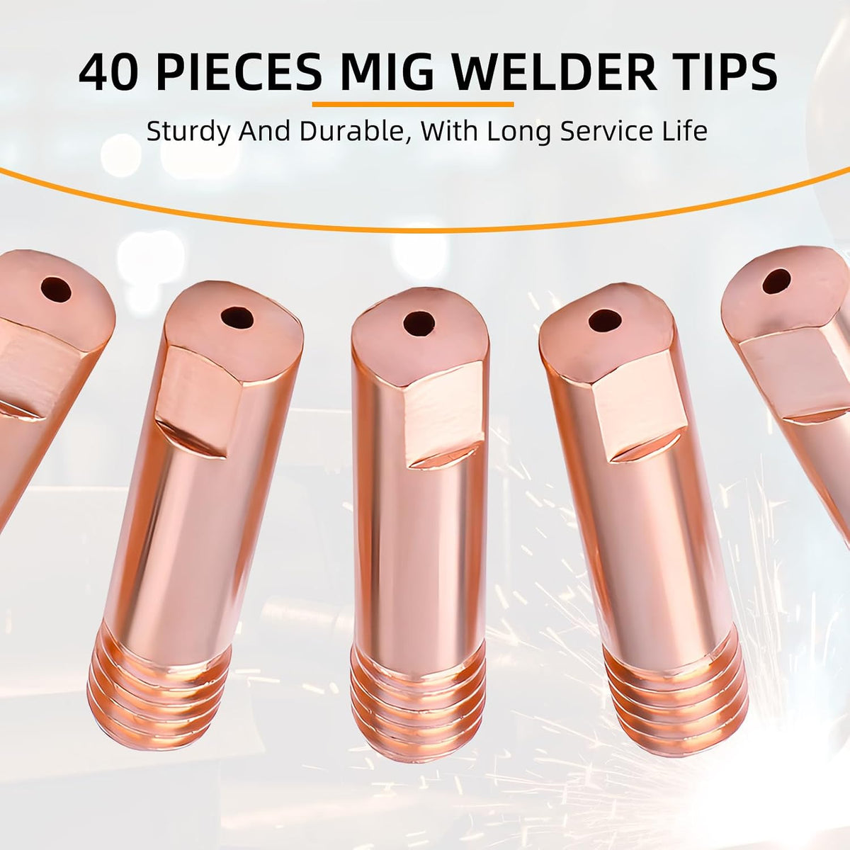 Mig Welding Tips 11-35 (0.035") Welding Contact Tip .035" Replacement for MIG Welding Gun Consumables (40-Pack)