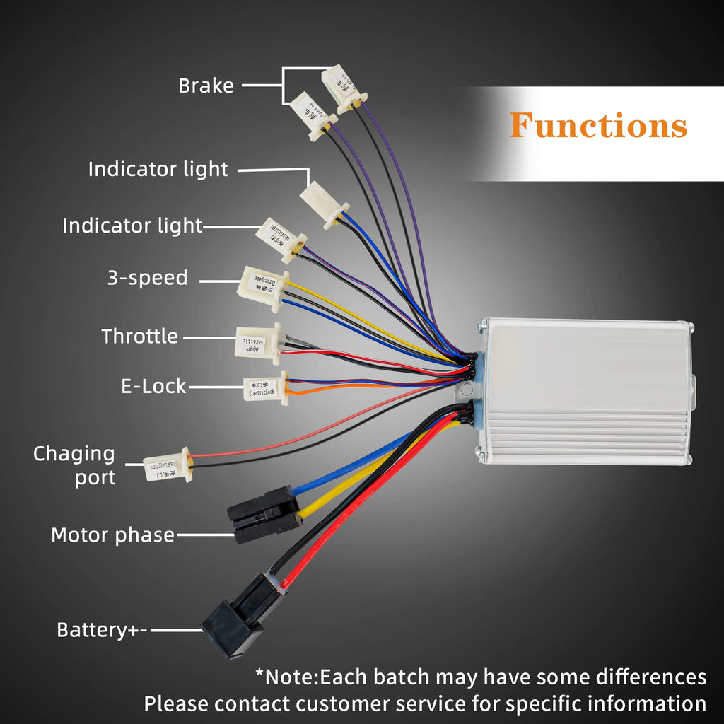 Brushed Motor Controller 36V 1000W 30A with 3 Speed Switch