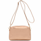 Triple Zip Small Crossbody Bag (Rose Gold)