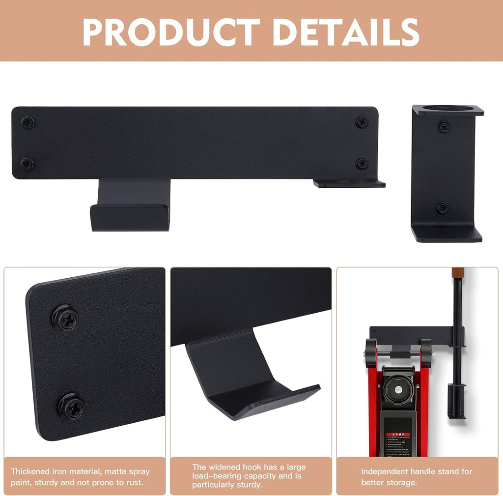 Jack Stand & Floor Jack Wall Mount Organizer Brackets | Hydraulic Trolley Jack Holder for Race Trailer Garage Storage