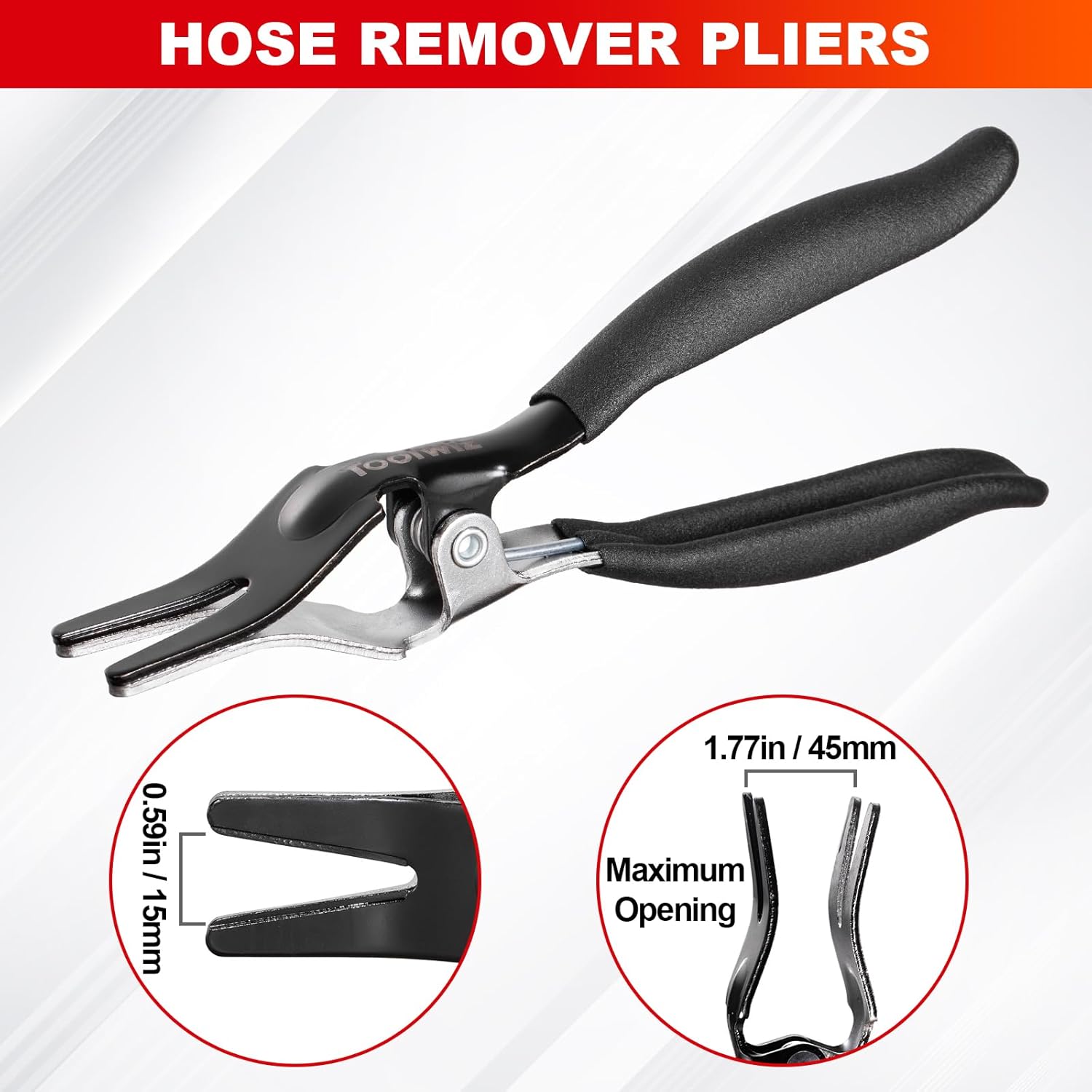 Hose Clamp Pliers Set, 4 Pcs Coolant Radiator Spring Clamp Pliers | 27" Long Reach Wire clamps, Flat Band, Clips