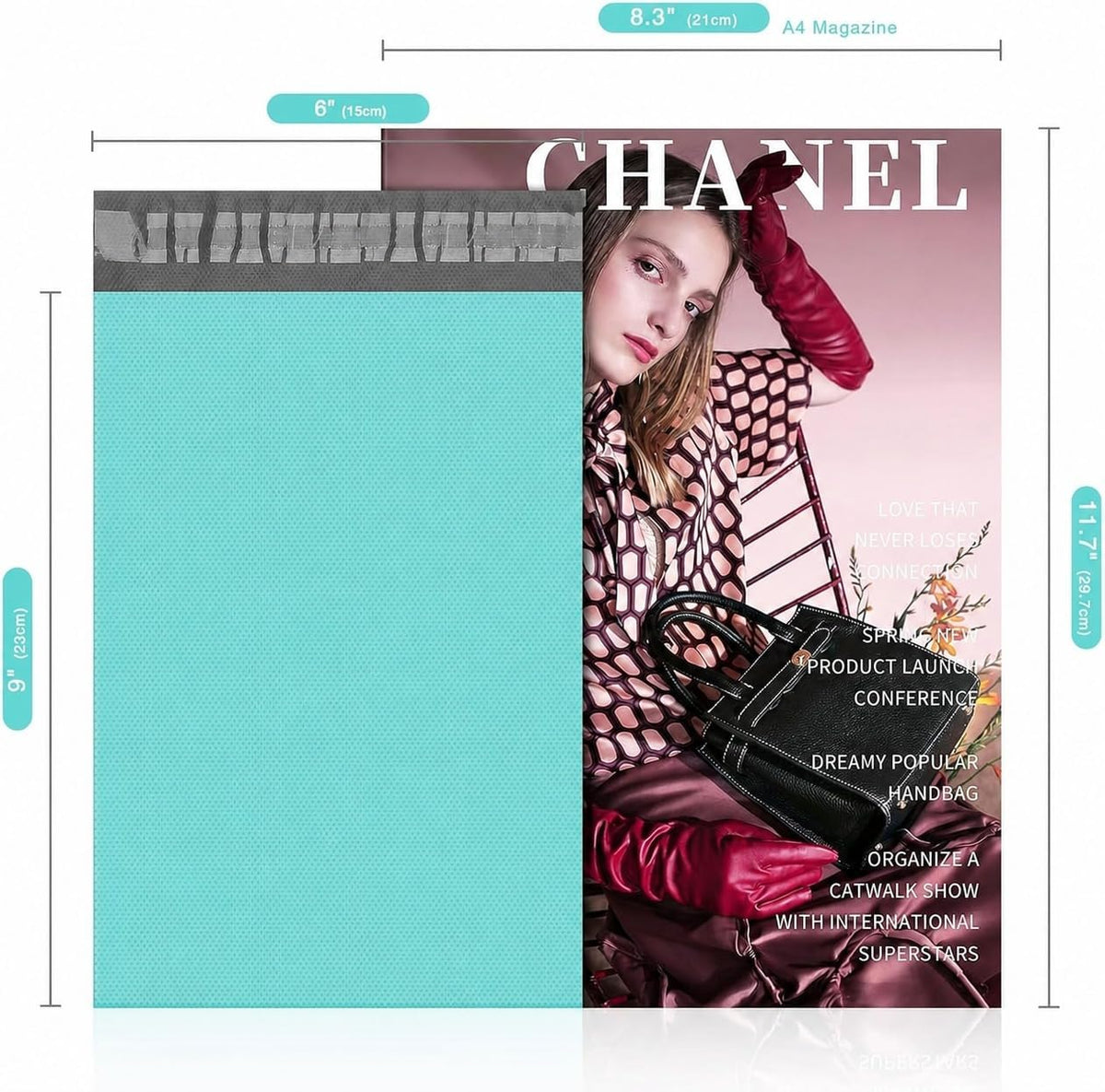 Poly Mailers 6x9" 1000 Pcs,Small Shipping Bags Embossed Dots Teal