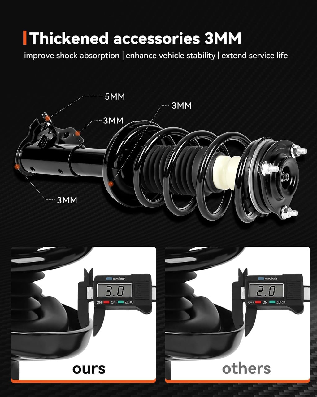 PROEZE Front Strut Assembly for 2006-2011 Civic, Shock Absorber Front with Coil Springs Replace 172286,172287, Driver and Passenger Side, 2PCS