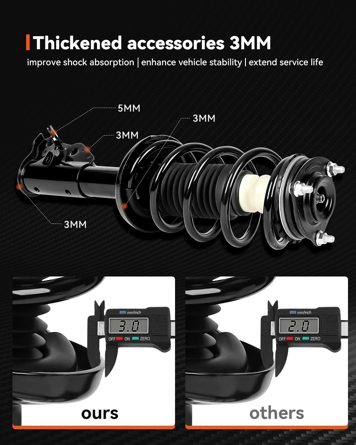 PROEZE Front Strut Assembly for 2006-2011 Civic, Shock Absorber Front with Coil Springs Replace 172286,172287, Driver and Passenger Side, 2PCS