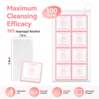 Nail Prep Cleanser Pads, 100PCS Individually Wrapped & Lint-free
