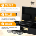 OG Large Bamboo Storage Box with Combination Lock & 3 Jars