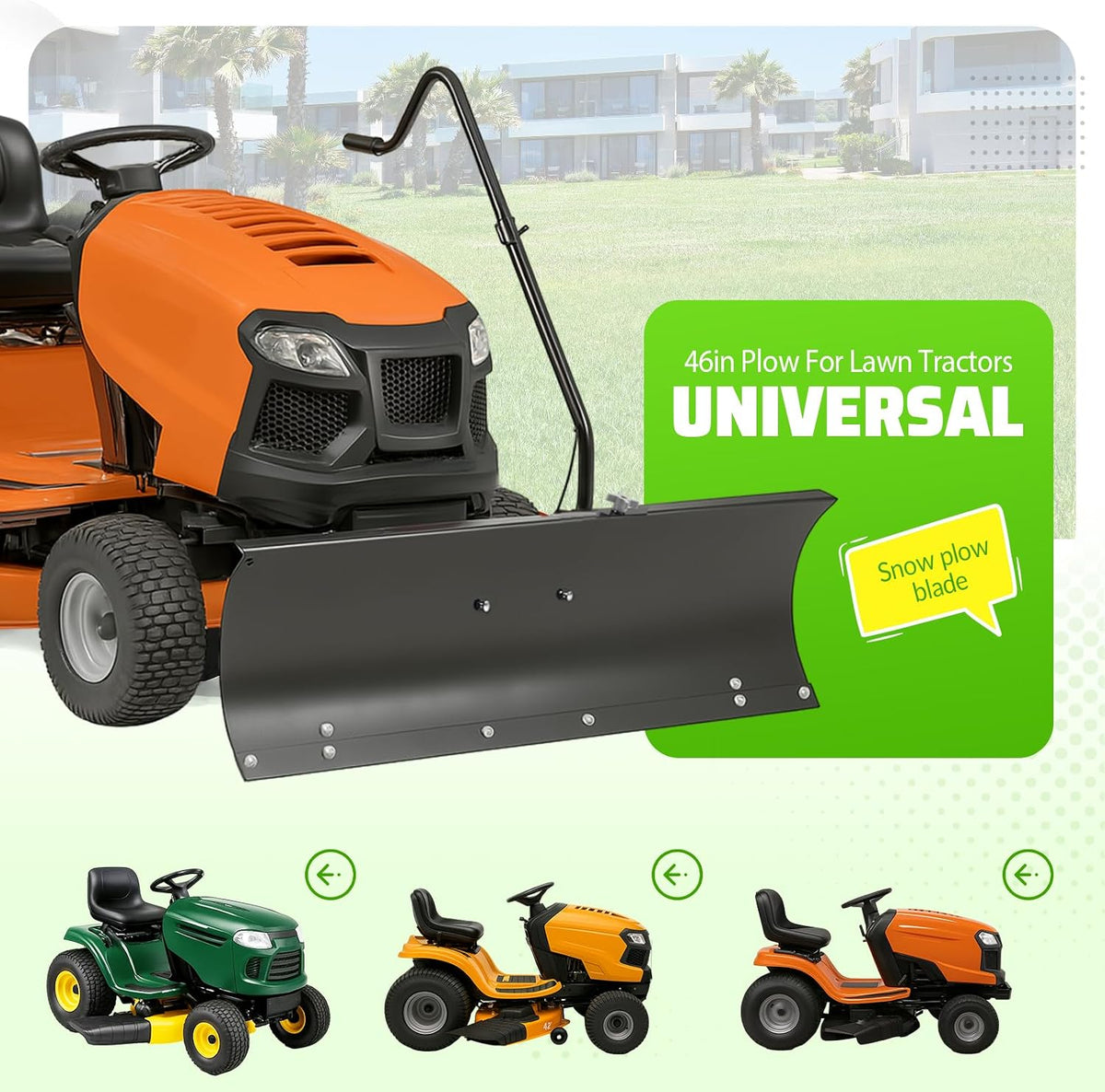 46" Black Snow Blade Plows Attachment Compatible with Columbia, Troy-Bilt, Remington, Yard-Man and Yard Machines