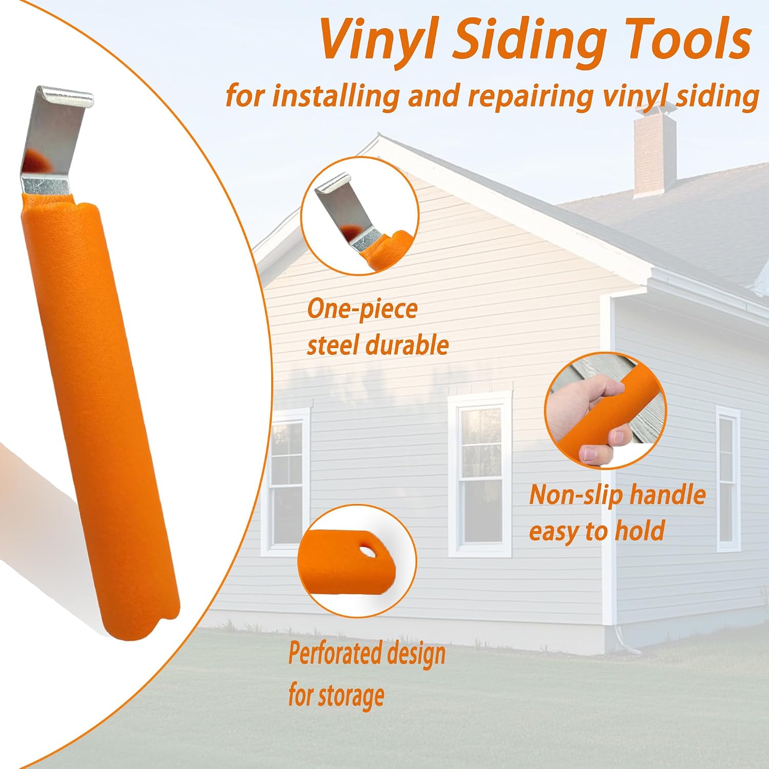 1-Piece Vinyl siding Removal Tool,Zip Tool Vinyl siding,Houses Remove CrowbarTool,Hand Tools with Comfortable