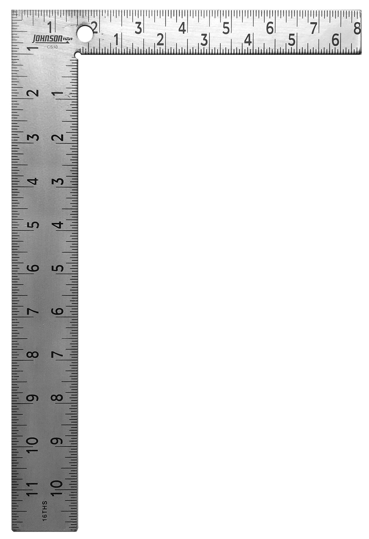 Johnson Level & Tool CS10 Professional Easy-Read Steel Carpenter Square, 8" x 12", Silver, 1 Square