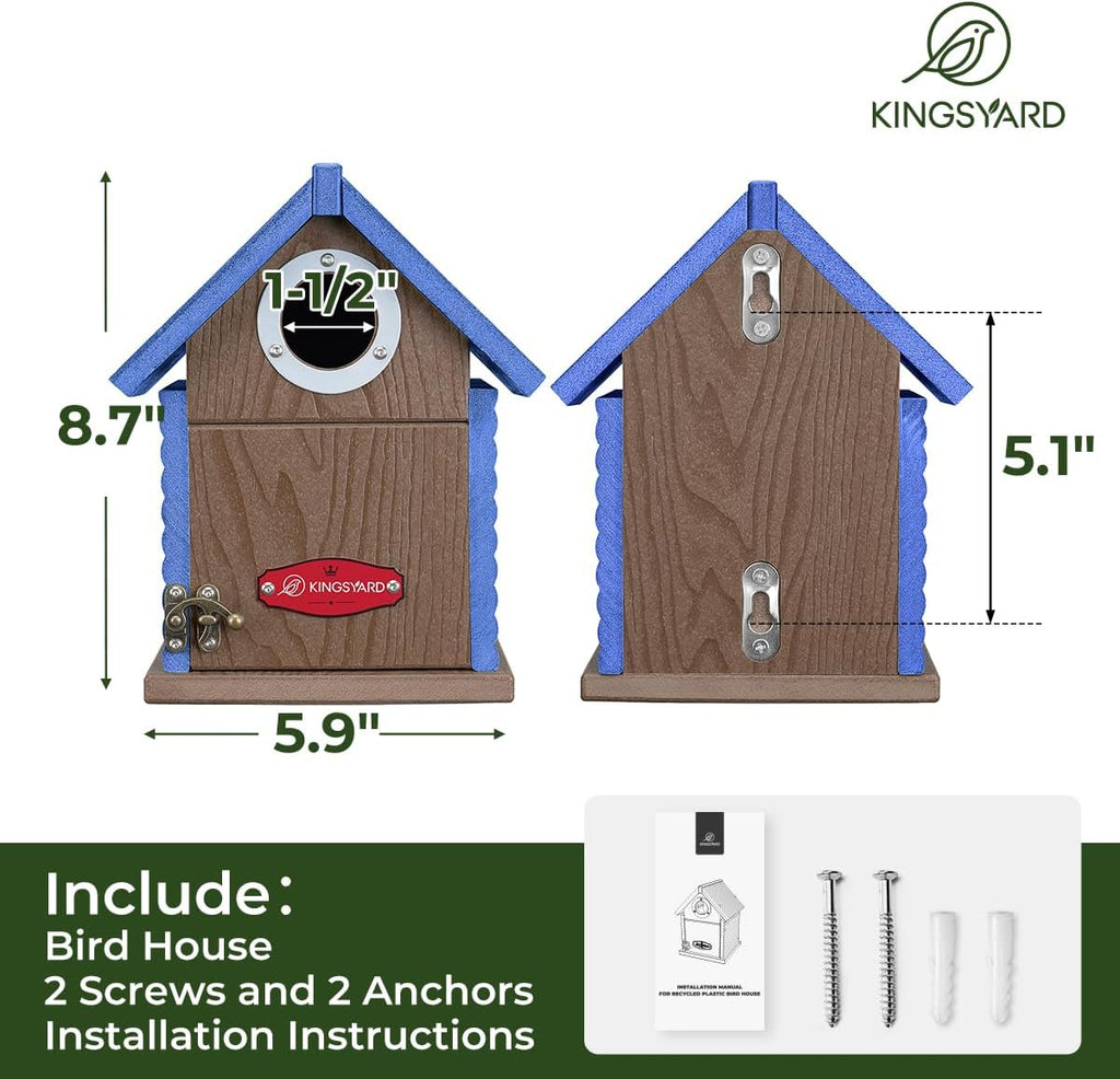 Bluebird House with Predator Guard, Recycled Poly Lumber