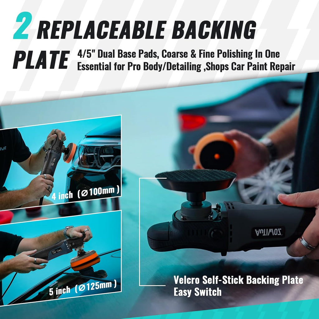 Car Polisher Buffer, 4 Inch/5 Inch Rotary Car Buffer Polisher 6 Variable Speed 2500-4500rpm, Polishing for Car