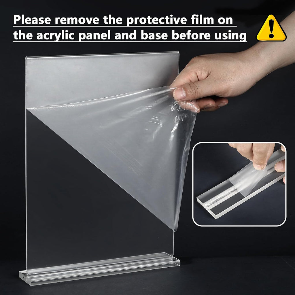 Acrylic Sign Holder 8.5" x 11" Double Sided Display Stand, 2 Pack | Clear Acrylic, Double-Sided Display, Stable