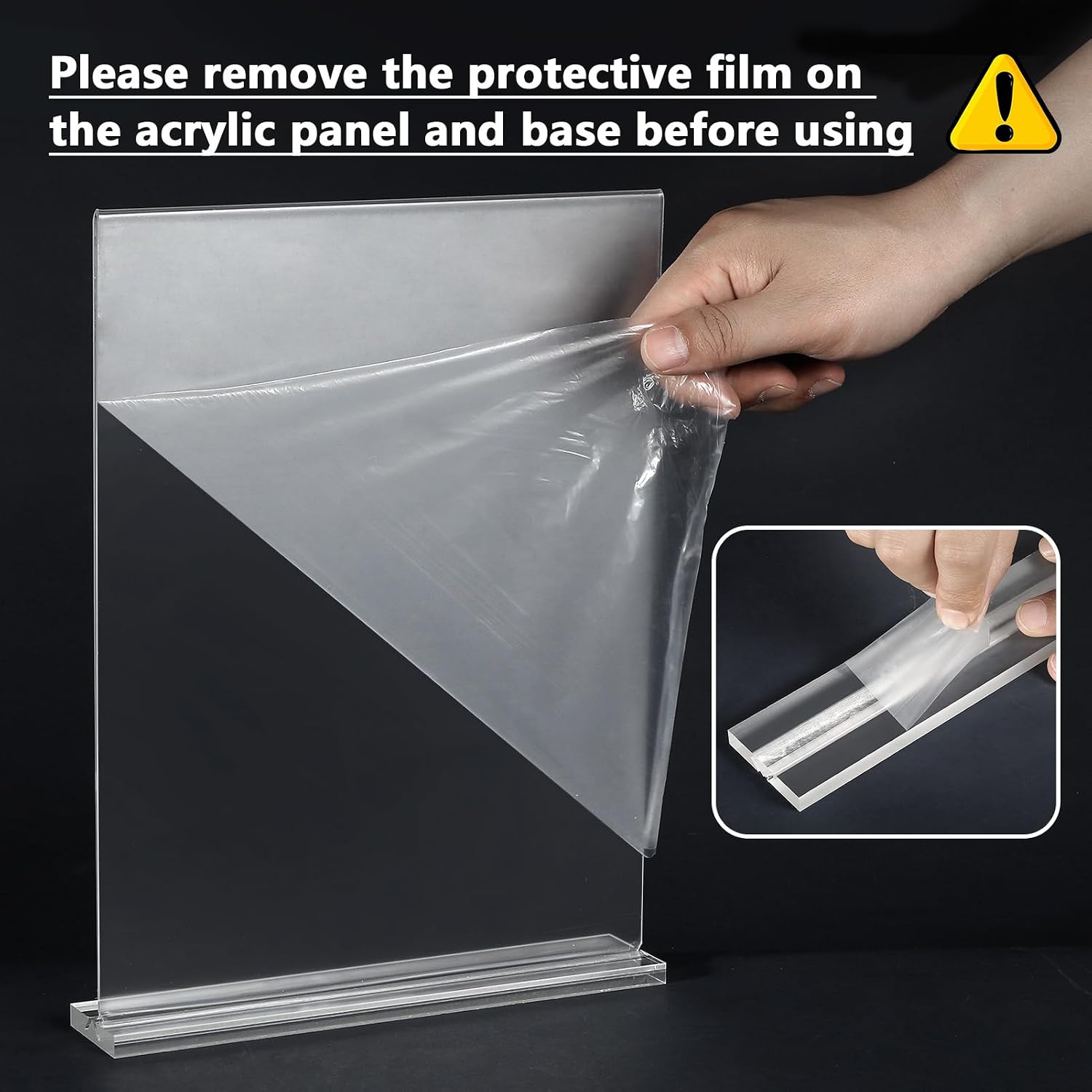 Acrylic Sign Holder 8.5" x 11" Double Sided Display Stand, 2 Pack | Clear Acrylic, Double-Sided Display, Stable
