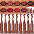 Matte Lip Liner Set Gradient Velvet Lip Crayon with Retractable and Long-Lasting Lipsticks for Women and Gift (9 Pcs