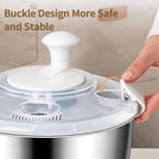 5.3 Qt Stainless Steel Salad Spinner, BOMANSI BOMS Large Salad Spinners Vegetable Spinner, Lettuce Spinner, Fruit