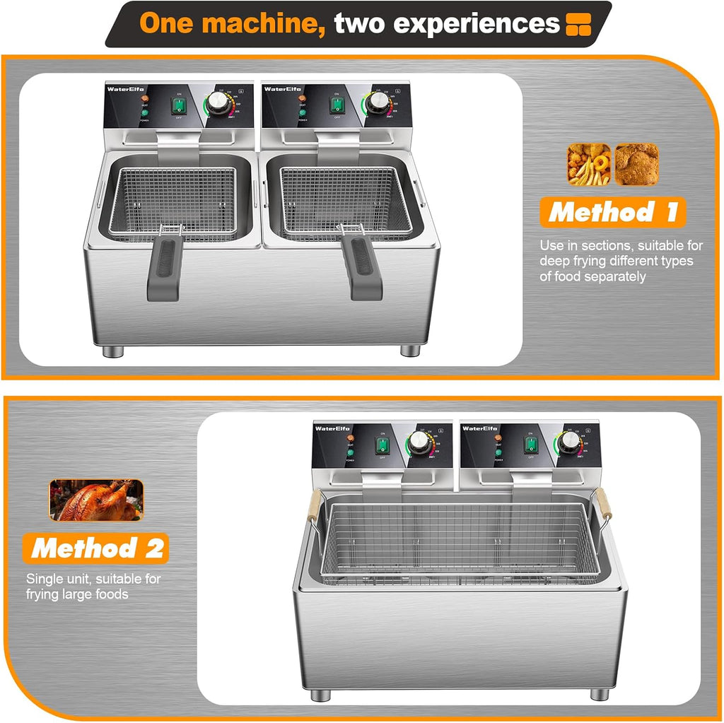 electric turkey fryer Commercial deep fryer with basket 3600W27.4QT with timer26L deepen deep fryer Variable twin