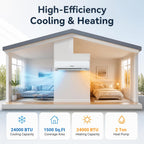 24000 BTU Mini Split AC/Heating System, 17 SEER2 208/230V
