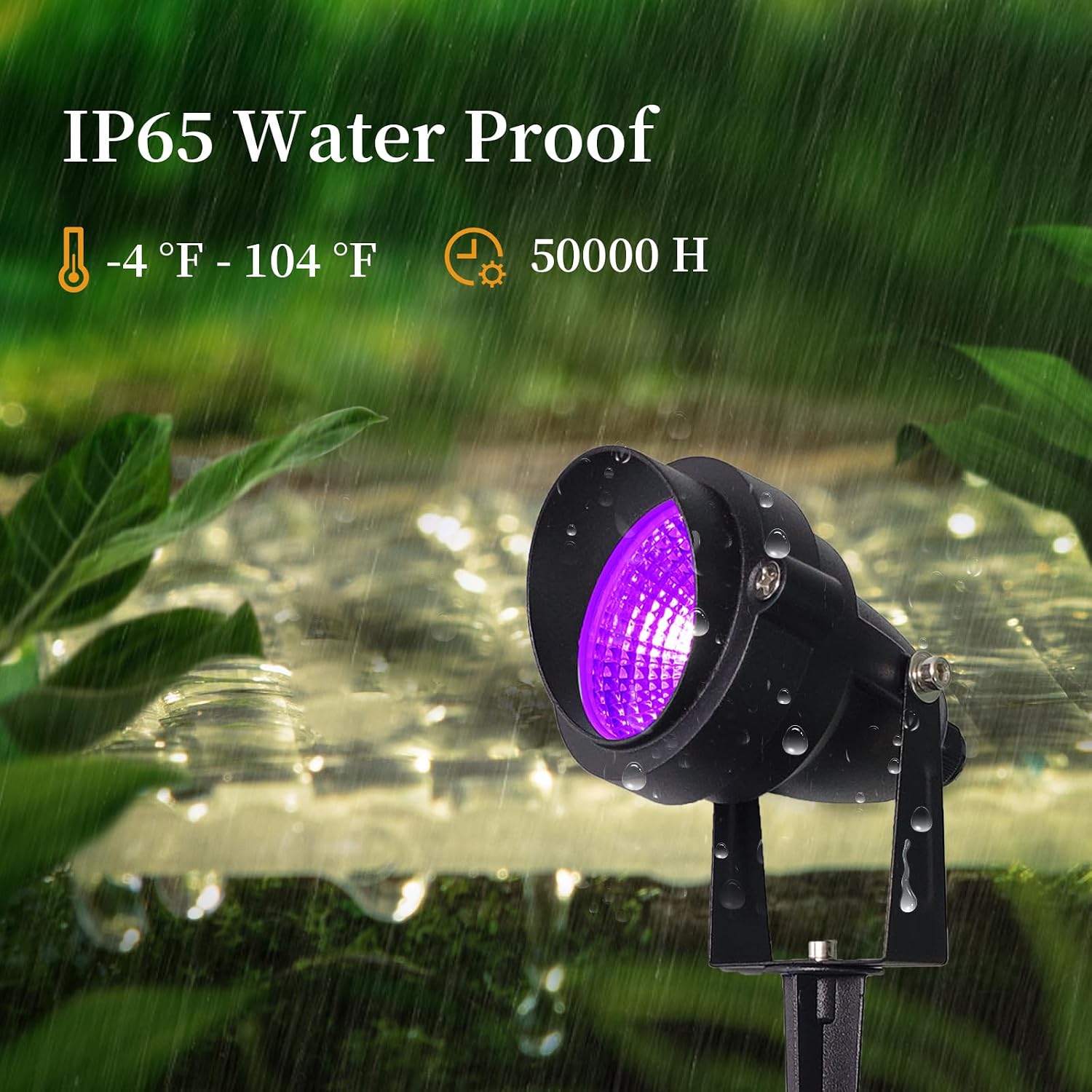 20W Halloween Spotlight Outdoor, Black Light Spotlight, Waterproof IP66 with Purple LED Landscape Lighting, Ideal for
