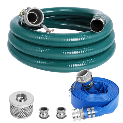 2 Inch Suction Hose Kit for Trash Pump, 65FT Discharge & 20FT Suction Hose