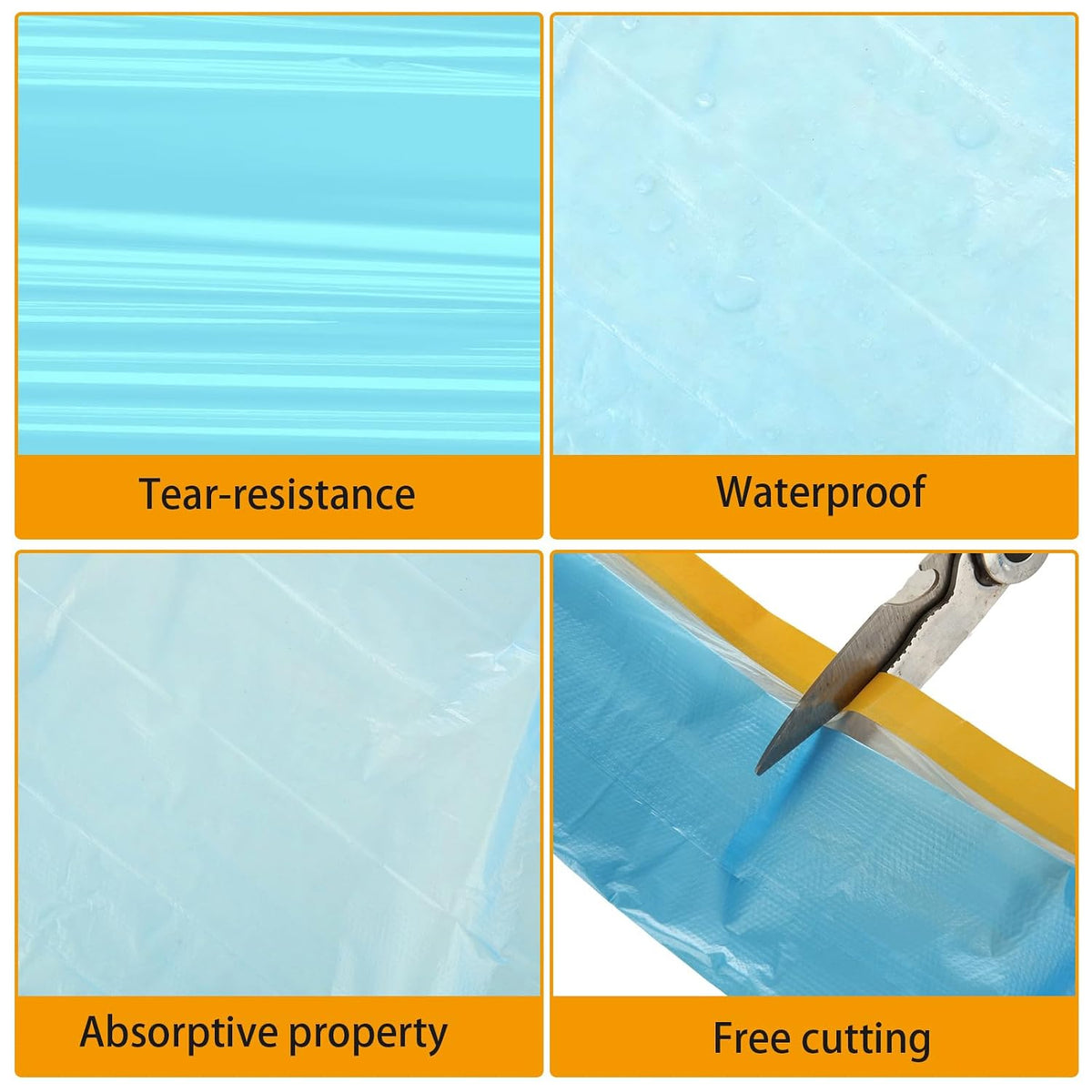 8 Rolls 22" x 66' Painters Plastic Sheeting, Pre-Taped Masking Film, Tape and Drape Drop Cloth for Painting