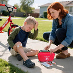 First Aid Kit 196 Piece Waterproof Hard Shell Medical Kits, Red