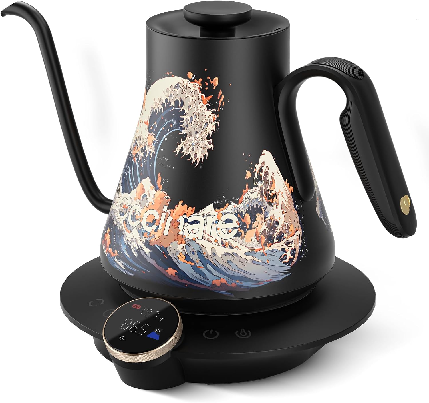 Artisan Collection Gooseneck Electric Kettle, ±0.5°F Temperature Control for Pour Over Coffee & Tea, 1500W Quick