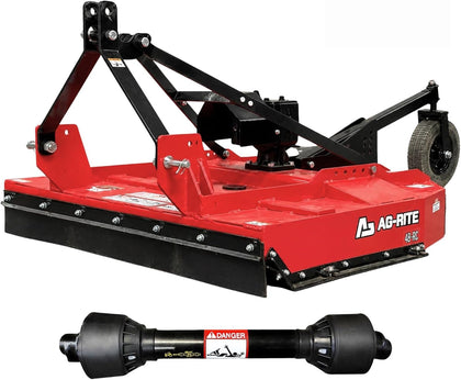 48 Inch Brush Hog Tractor Rotary Cutter with PTO, Fits 22-50 HP | Cat 1 & 2, Heavy Duty 3 Point PTO Rotary Mower, 6