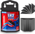 100 Pack Utility Knife Blade Refills, SK2 Razor Knife Blades, Black