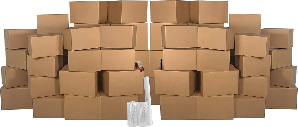 4-5 Room Moving Boxes Kit with Supplies, 58 Piece