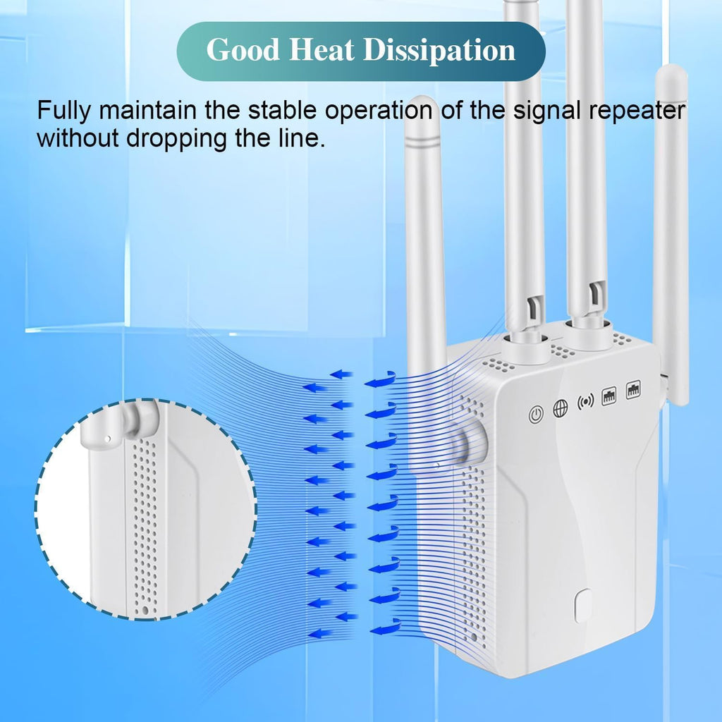 WiFi Extender Signal Booster 2026 Internet Repeater for Home Long Range Covers Up 8470 Sq. Ft. for Apartment Basement