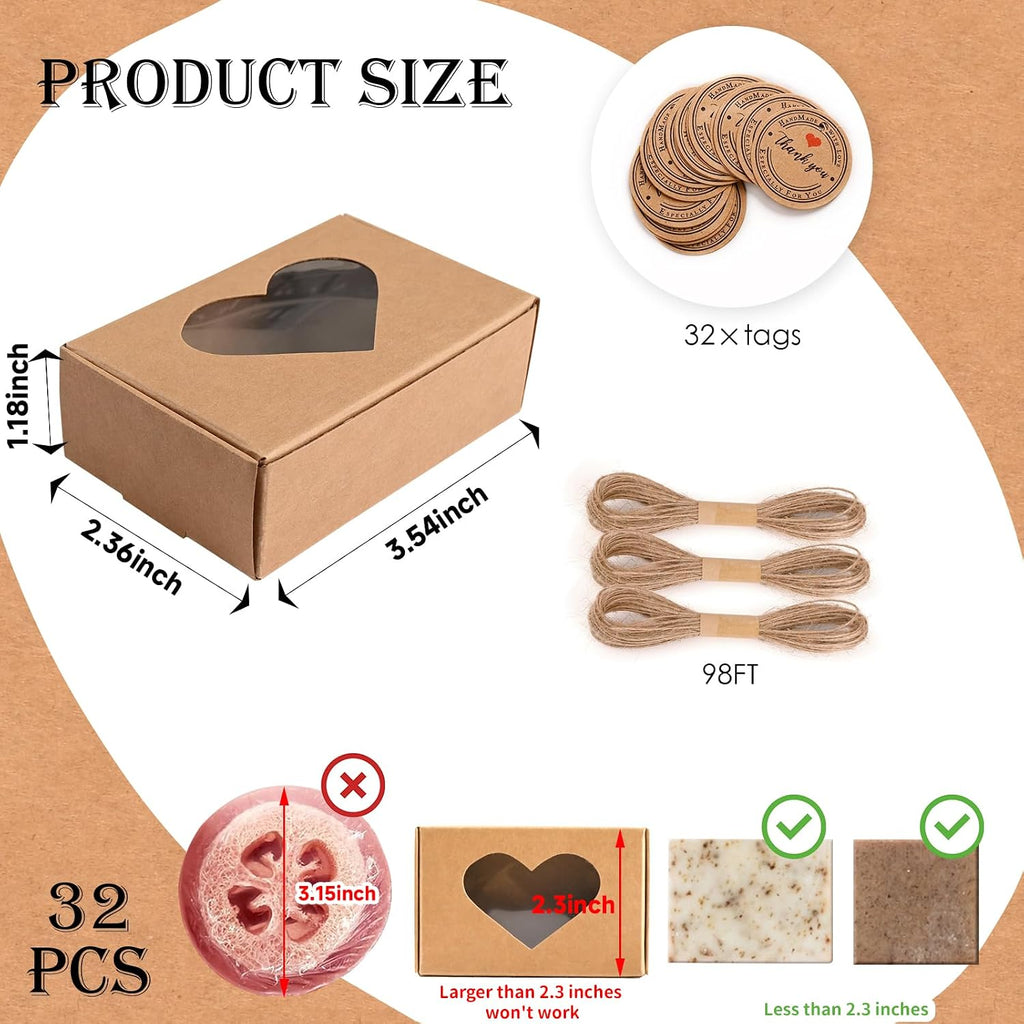 Soap Boxes for Homemade Soap, Soap Packaging Gift Box with Window
