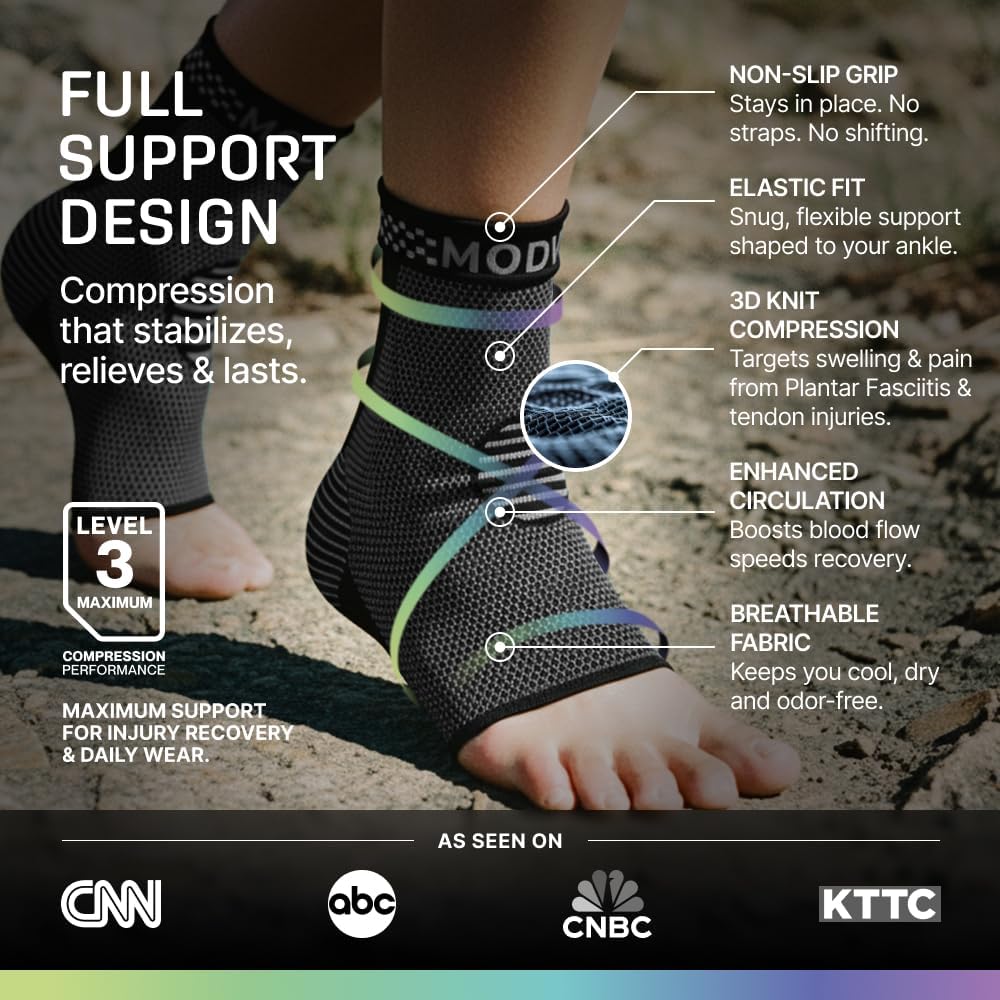 Foot & Ankle Brace Socks for Sprained Ankle Compression Sleeve - Foot Support for Women & Men - Tendonitis &