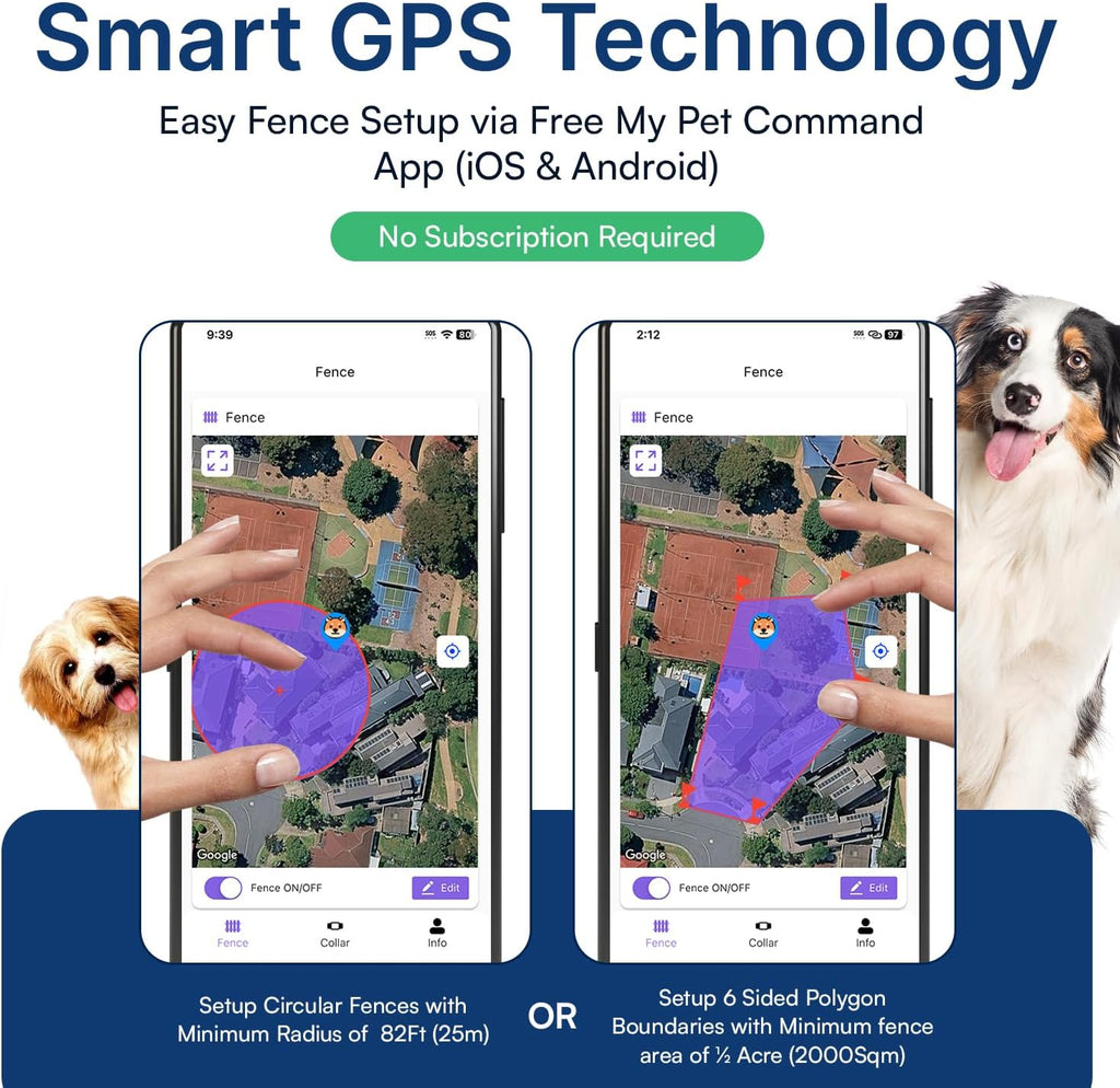 2-1 Smart Wireless GPS Dog Fence with APP Setup 1 Collar Kit
