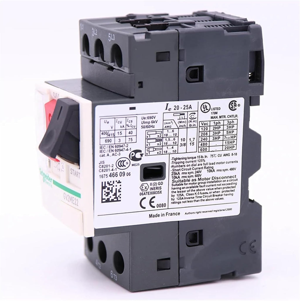 GV2ME22 3P 20-25A Thermal Magnetic Screw clamp Terminal Motor Circuit Breaker