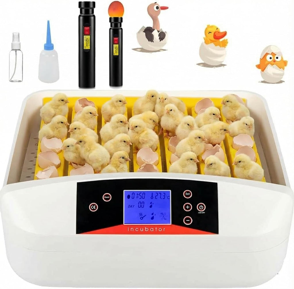55 Egg Incubator with Auto Turner & Humidity Control 360° View