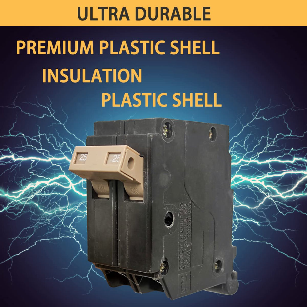 25 Amp 2-Pole Circuit Breaker, 3/4-Inch Plug-in Type Molded Case