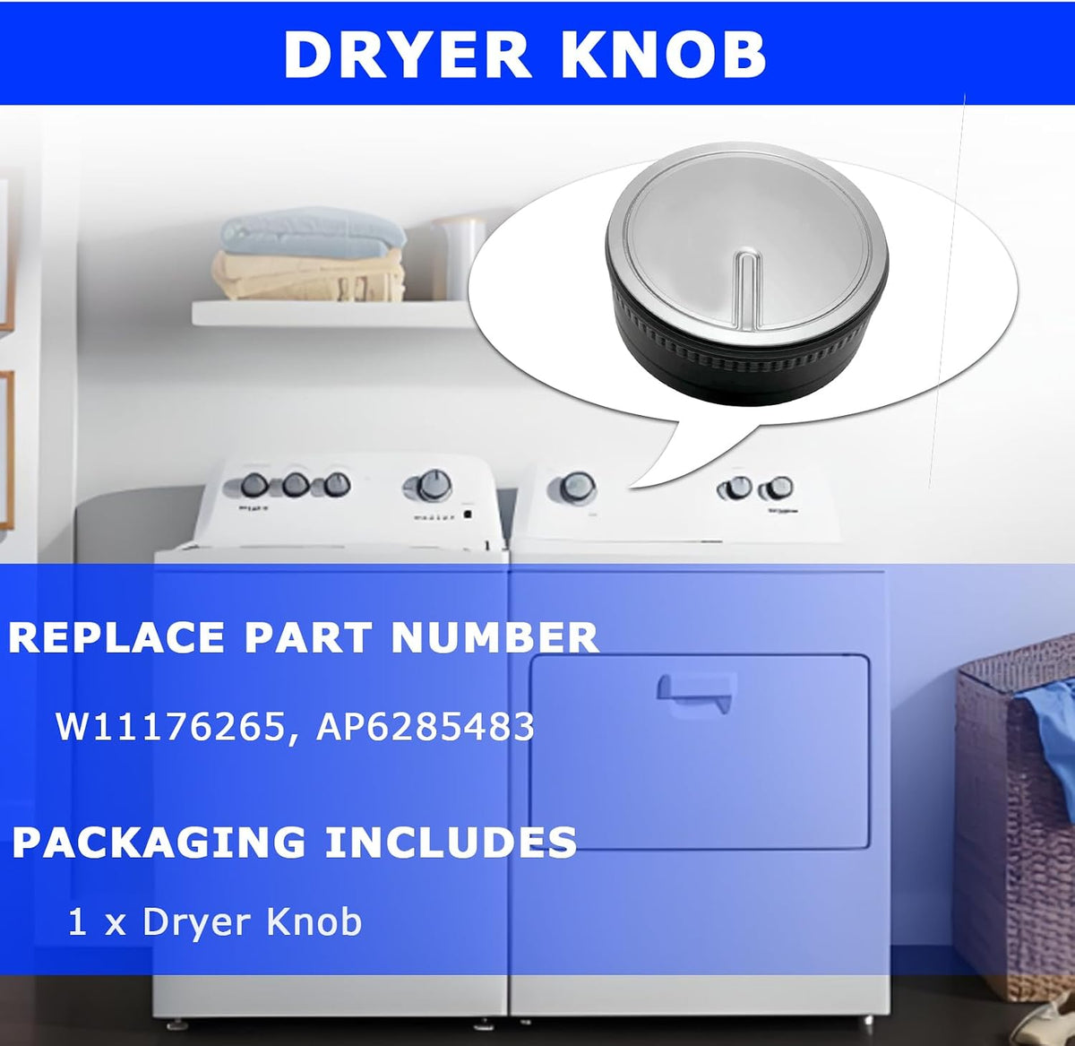 Control Knob W11176265 W10770858 Fit for Whirlpool Maytag Dryer Washer