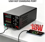 DC Bench Power Supply Variable 0-32V 0-10.1A Lab Source with 4-Digit LED