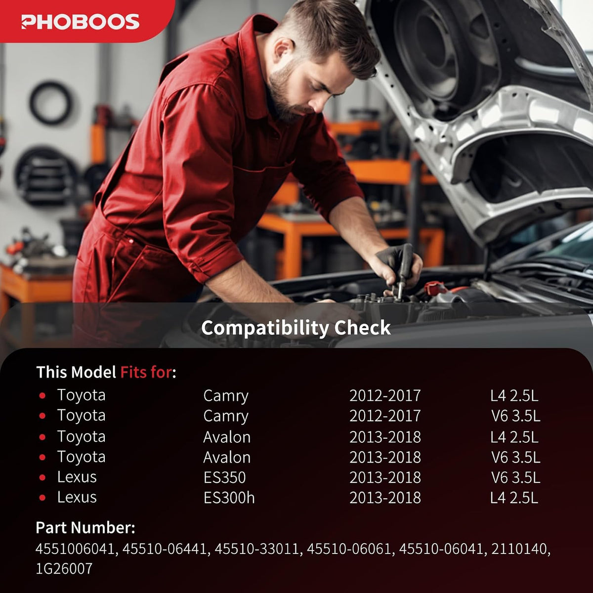 PHOBOOS Manual Steering Rack and Pinion Fit for Toyota & Lexus
