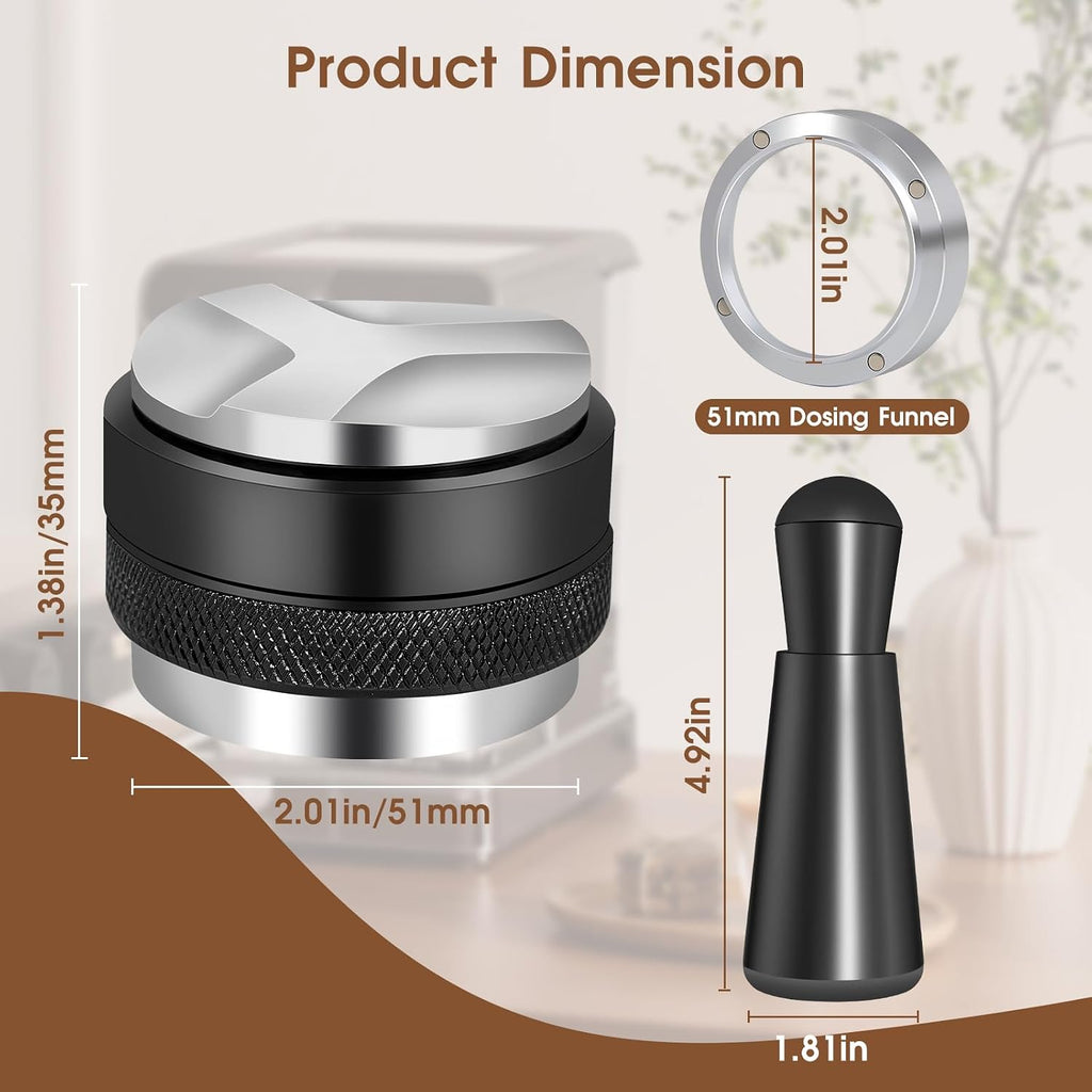 51mm Espresso Accessories Kit, Distributor, Tamper, WDT, Funnel