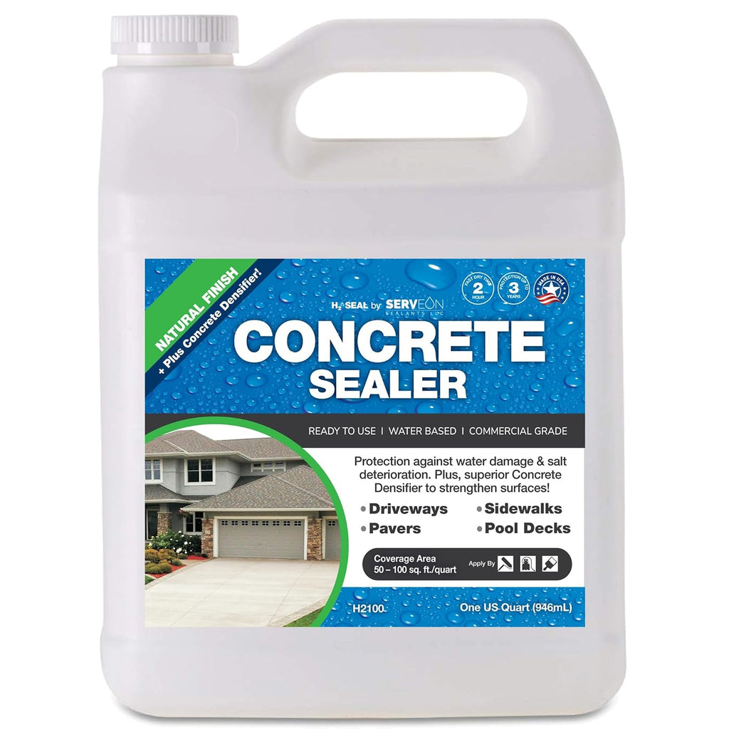 Concrete Driveway Sealer Densifier (Clear Natural Finish) 1 Qt | Serveon Sealants Commercial Grade Outdoor Indoor