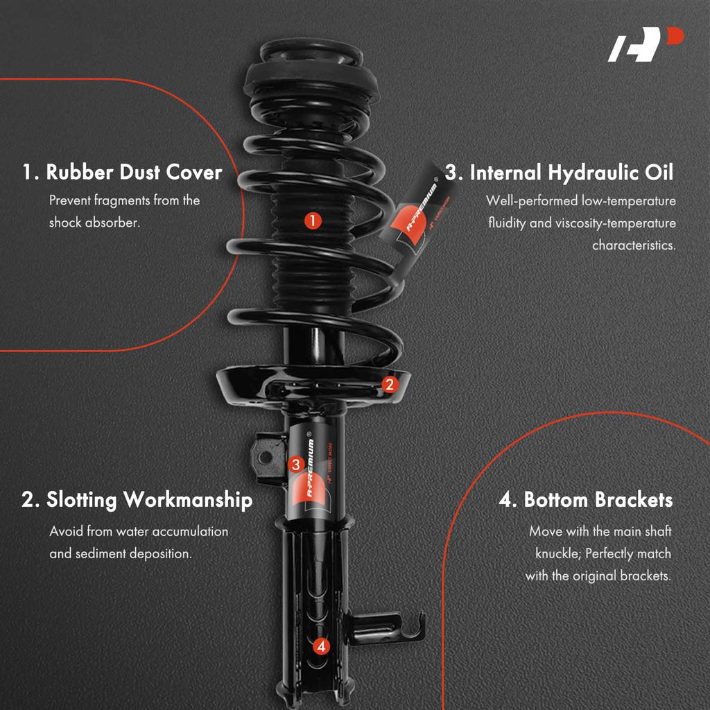 A-Premium Front and Rear Shocks and Struts Compatible with Buick