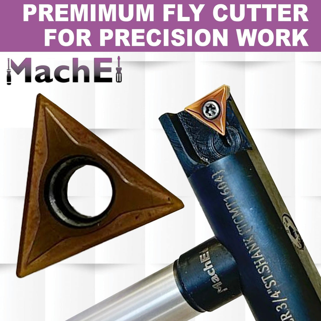MachEl New Balanced Design 4″ Fly Cutter Indexable Type with 3/4″ Straight Shank Single Insert Face Milling Cutter TCMT1604 Insert Included Torx Screw & Star Key Included