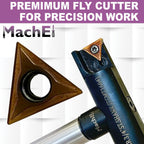 MachEl New Balanced Design 4″ Fly Cutter Indexable Type with 3/4″ Straight Shank Single Insert Face Milling Cutter TCMT1604 Insert Included Torx Screw & Star Key Included