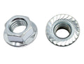 LBY 15pcs Hex Flange Nut, 1/2-13 Thread Serrated Flange Hex Lock Nuts, Carbon Steel, Galvanized, Silver