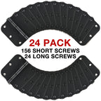 3 1/2" Matte Black Door Hinges 3.5 Inch Rounded Flat 24 Pack