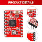 Trinkrittey 5 Pcs A4988 Stepper Motor Driver Module with Heat Sink