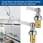 COOLWEST Hot and Cold Handle Stem Assembly for T&S Brass Faucets - Compatible with 002713-40 002714-40 Spindle Assembly Cartridge for Eterna Valve Replacement Part